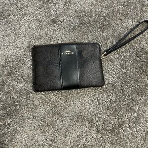 Coach Dark Brown and Black Men's Wristlet